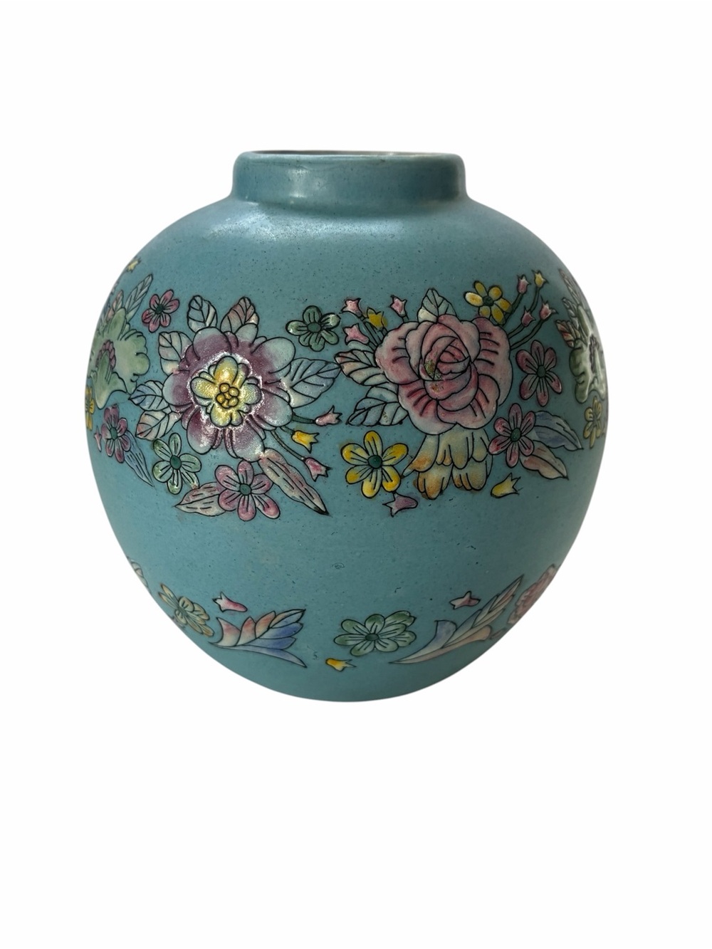 Hand-Painted Floral Ceramic Vase Chinese